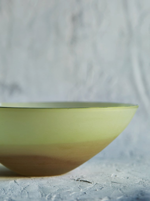 Glass Bowl - Light Green And Rose