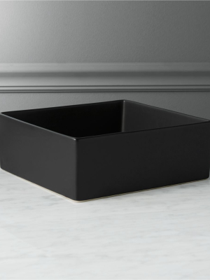 Bento Matte Black Square Bowl