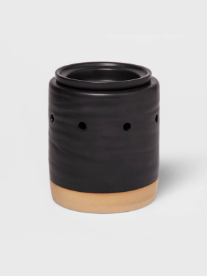 5.2" X 4.7" Stoneware Matte Glaze Wax Warmer Black - Threshold™