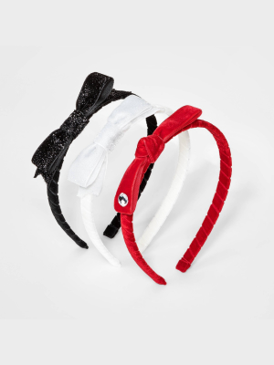 Girls' 3pk Velvet Bow Headband - Cat & Jack™