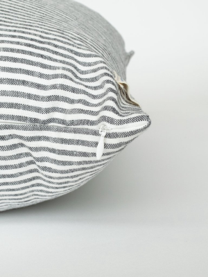 Thin Black Stripe Linen Pillow