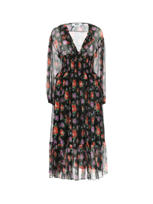 Msgm Floral Printed Dress