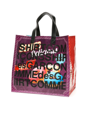 Comme Des Garçons Shirt Printed Tote Bag