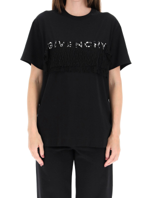 Givenchy Logo Lace Detailed T-shirt