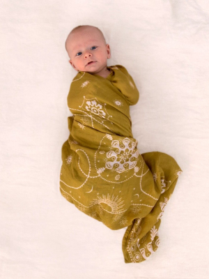 Celestial Gold Bamboo / Organic Cotton Swaddle