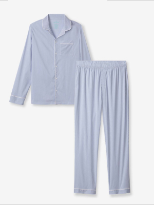 Woven Pajamas Blue Grid Top & Pant Pack