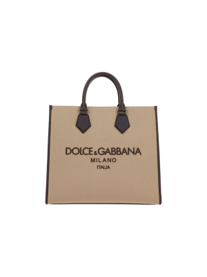 Dolce & Gabbana Embroidered Logo Tote Bag