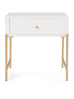 Jupiter Side Table White/gold - Adore Decor