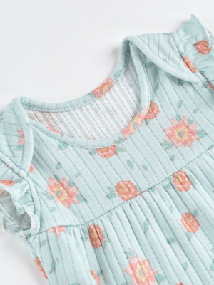 Louise Misha Infant Adonis Onesie - Vintage Blue Flowers