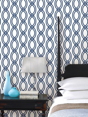Infinity Indigo Geometric Stripe Wallpaper From The Symetrie Collection By Brewster Home Fashions