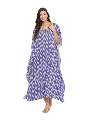 Polyester Kaftan Long Maxi Dress - Plus