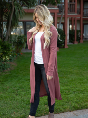 Duster Cardigan - Mauve