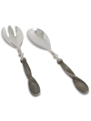 Julia Knight Eclipse Salad Serving Set In Steel Blue