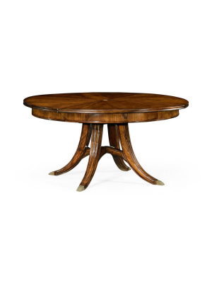 59" Circular Dining Table With Self–storing Leaves