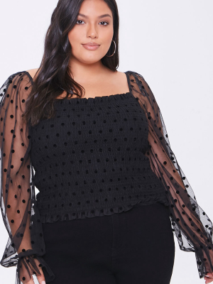 Plus Size Polka Dot Top