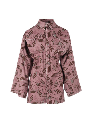 The Attico Logo Print Shirt Dress