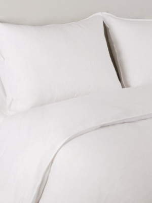 Parker Linen Duvet Set In White