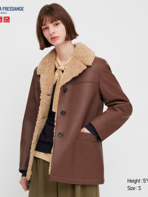 Women Faux Leather Coat (ines De La Fressange)