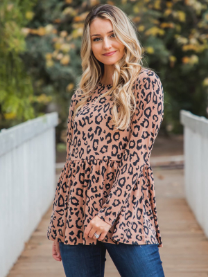 Animal Print Evelyn Top - Brown Leopard