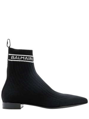 Balmain Sacha Logo Intarsia Sock Boots