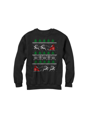 Men's Lost Gods Ugly Christmas Santa's Sled Sweatshirt