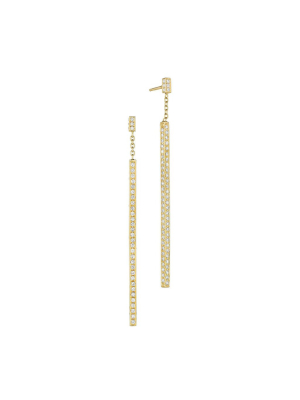 Piece Stick 3d Diamond Earrings