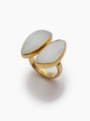 Naenia Selenite Stone Ring - Gold