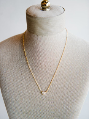Gold Pave Heart Necklace