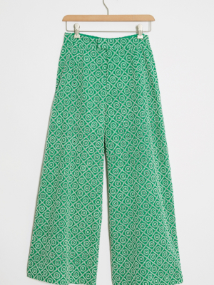 Scotch & Soda Broderie Anglaise Wide-leg Trousers