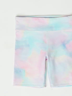 Mariska Rainbow Tie Dye Print Bike Short