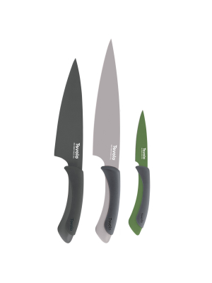 Tovolo Comfort Grip Chef And Paring Knife Set Warm Gray 14017-999