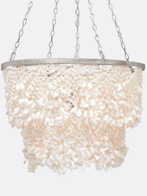 Terza Chandelier Clamshell And Silver Metal