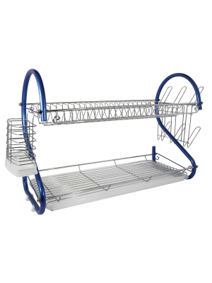 Better Chef 22-inch 2-tier Chrome Plated Dishrack In Red