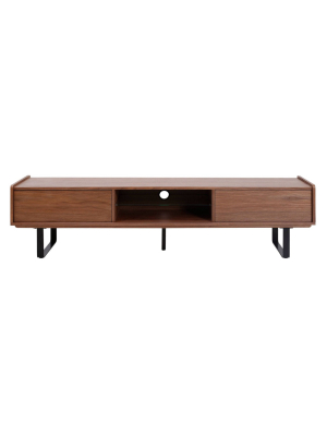 70" Rocky Wood Tv Stand Walnut - Safavieh