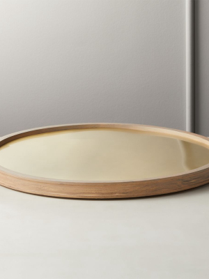 Ray Whitewash Acacia Round Bar Tray