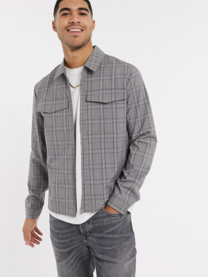 New Look Utility Shacket In Gray