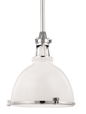 Massena 1 Light Pendant White/polish Nickel Combo