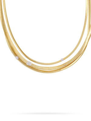 Marco Bicego® Masai Collection 18k Yellow Gold And Diamond Three Strand Necklace