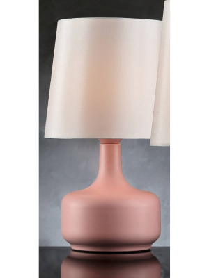 17.25" Modern Metal Table Lamp With Touch Sensor Pink - Ore International