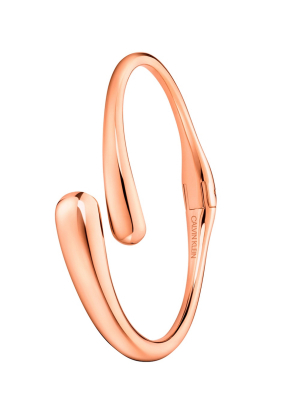 Ellipse Pink Gold Open Bangle