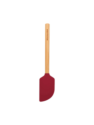 Kitchenaid Bamboo Handle Scraper Spatula Red