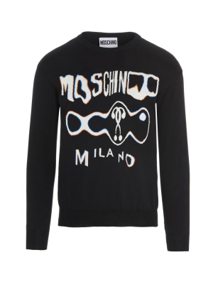 Moschino Optical Logo Intarsia Jumper