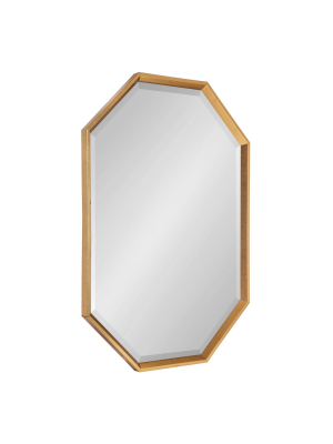 38" X 26" Calter Elongated Octagon Wall Mirror Gold - Kate And Laurel