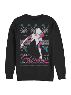 Men's Marvel Ugly Christmas Spider-gwen Web Sweatshirt