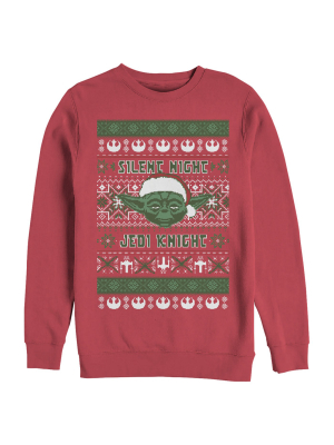 Men's Star Wars Ugly Christmas Yoda Silent Night Sweatshirt