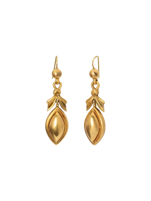 Victorian Gold Navette Shaped Earrings