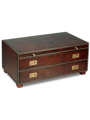 Gentleman's Fine Leather Chest/low Table