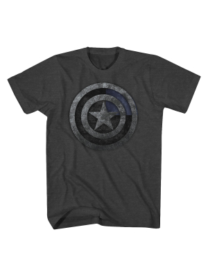 Men's Marvel Captain America Logo Short Sleeve Graphic T-shirt Charcoal Heather