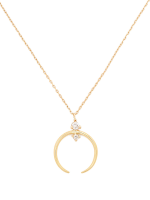 Crescent Yellow-gold Pendant Necklace