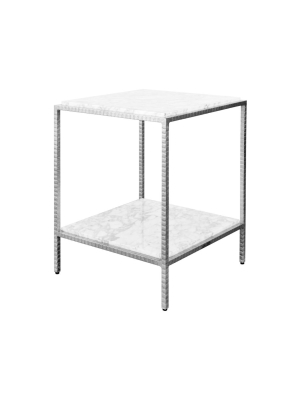 Brandy Side Table Silver Leaf